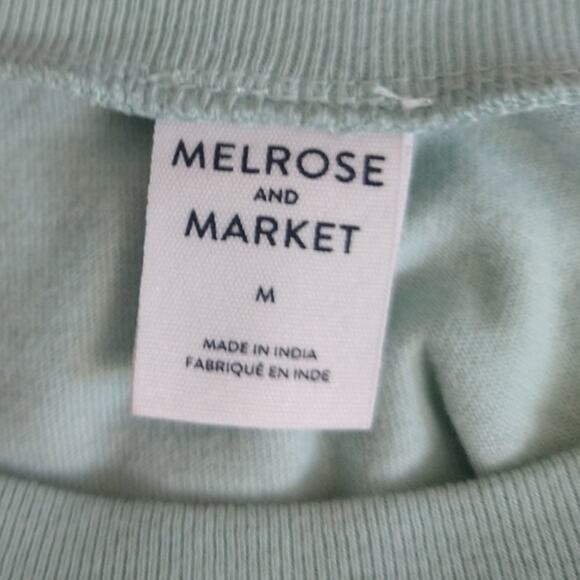 Melrose & Market Mint Green Cotton Dress Size M – Open Back T-Shirt Style - Picture 3 of 10